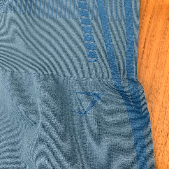 Gymshark Leggings XS Geo Capri Teal EUC - Picture 3 of 11